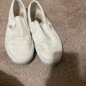 Vans Classic White Canvas Slip-Ons